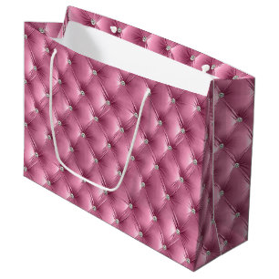 Warm Soft Pink Chic Faux Velvet Large Gift Bag
