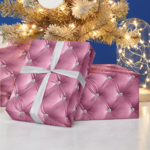 Warm Soft Pink Chic Faux Velvet Wrapping Paper
