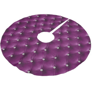 Warm Soft Purple Magenta Faux Velvet Brushed Polyester Tree Skirt