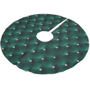 Warm Soft Teal Green Faux Velvet Brushed Polyester Tree Skirt