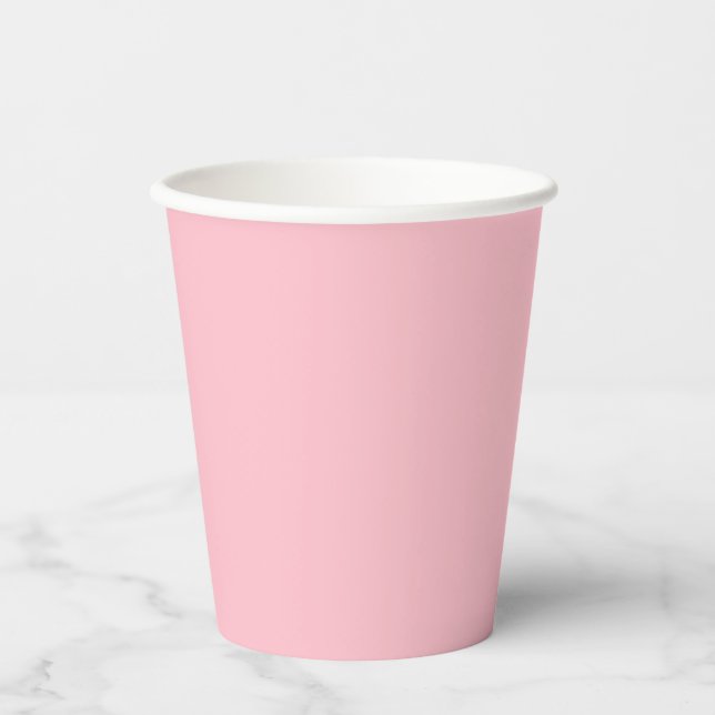 Warm Solid Pink Paper Cups (Front)