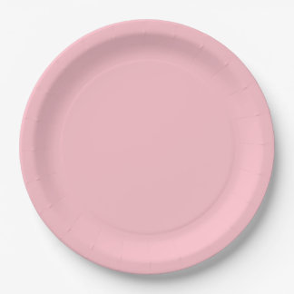 Warm Solid Pink Paper Plate