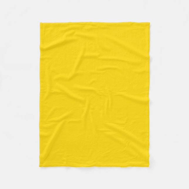 Warm Solid Yellow Gold Fleece Blanket (Front)