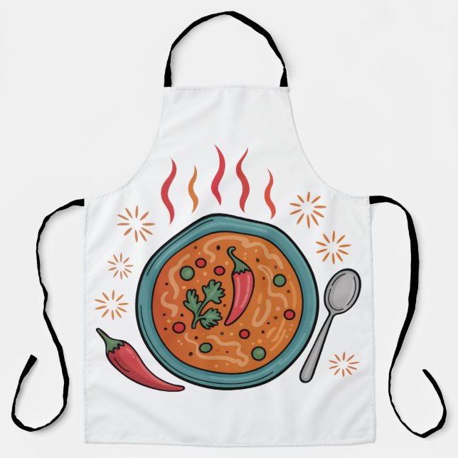 Warm Spicy Curry Food Art Apron (Front)