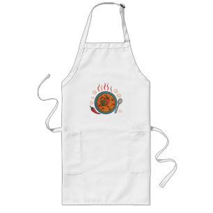 Warm Spicy Curry Food Art Long Apron