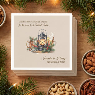Warm Spirits Winter Lantern Dinner Rehearsal Napkin
