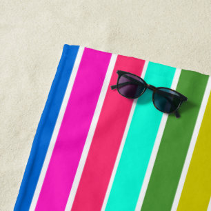 Warm Spring Stripes Beach Towel