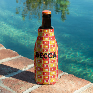 Warm Stacked Rectangles Bottle Cooler