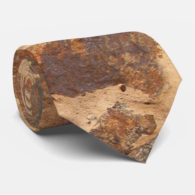 Warm Stone Wall Structure Photo Tie (Rolled)