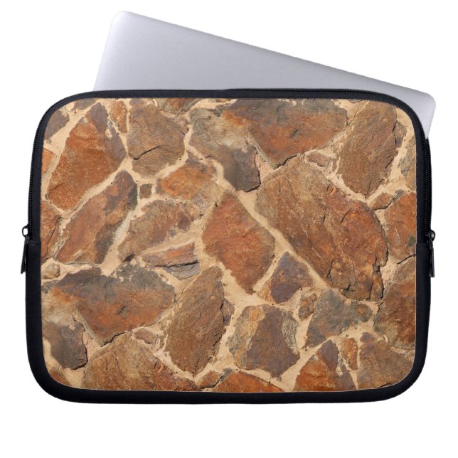Warm Stonewall Pattern Golden Laptop Sleeve (Front)