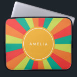 Warm Summer Personalised Name Colour Wheel<br><div class="desc">Bright and colourful laptop sleeve: colour wheel pattern in warm summer colours of greens,  orange and red. Customise this by easily replacing the placeholder text to add your text. For more options such as to change the font and its size click the "Customise it" button.</div>