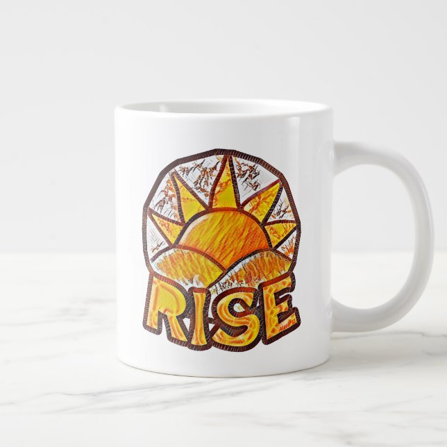 Warm Sun Rise ~ Uplifting Message Graphic Large Coffee Mug (Right)