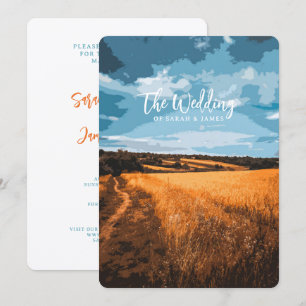 Warm Sunlit Golden Field Summer Country Rustic Save The Date