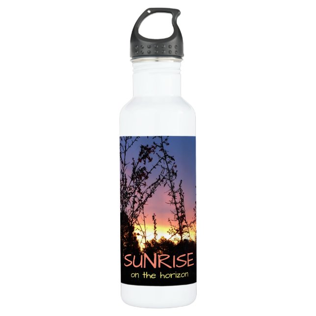 Warm Sunrise Beyond  Wildflower Silhouettes 710 Ml Water Bottle (Front)