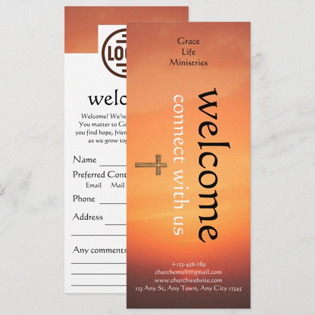 Warm Sunset Church Connection Card (Front/Back)