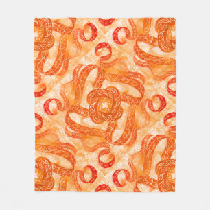 Warm Sunset Swirl Fleece Blanket