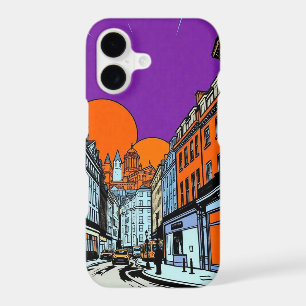 Warm Sunset Urban Streetscape Pop Art iPhone 17