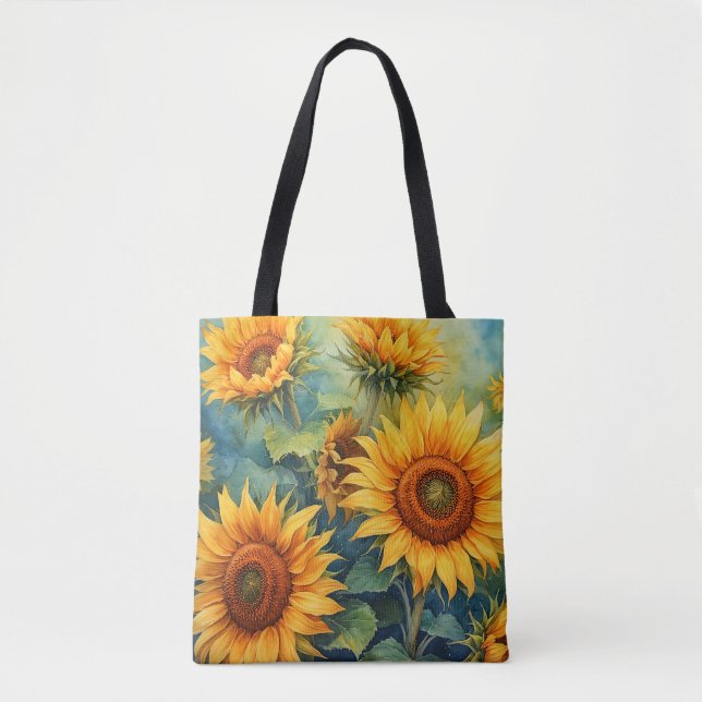 Warm Sunshine Flower Tote Bag (Front)