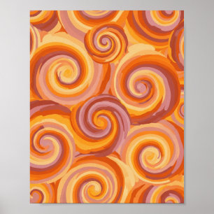 Warm Swirl Pattern - Abstract Art Print