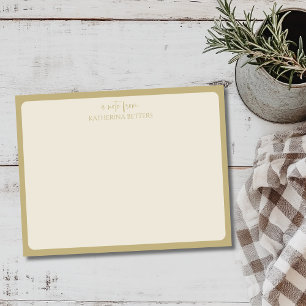 Warm Taupe Elegant Trendy Statnionery Note Card