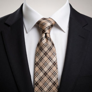 Warm Taupe Soft Beige Espresso-Brown Tie