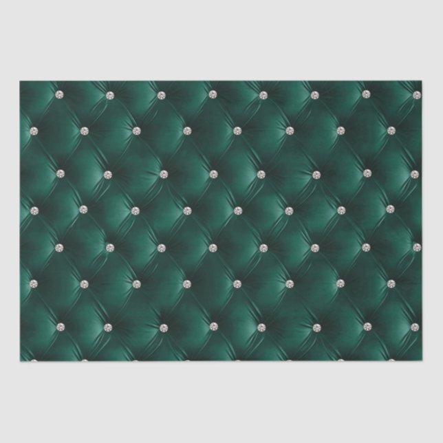 Warm Teal Green Chic Faux Velvet Tissue Paper (Front)