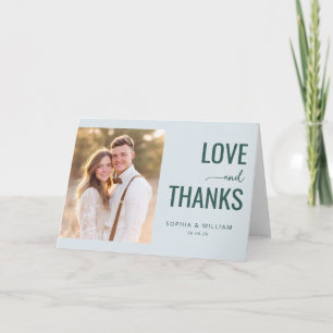 Warm Teal Minimalist Photo Thank You Card