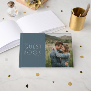 Warm Teal Whimsical Photo Guest Book