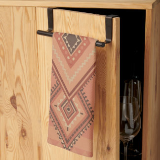 Warm Teracotta Moroccan Tribal Surface Pattern Tea Towel