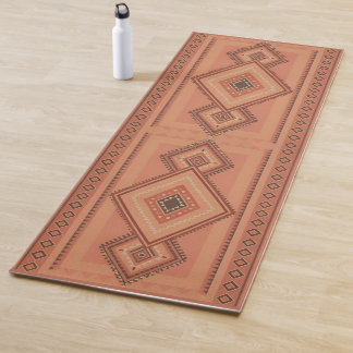 Warm Teracotta Moroccan Tribal Surface Pattern Yoga Mat