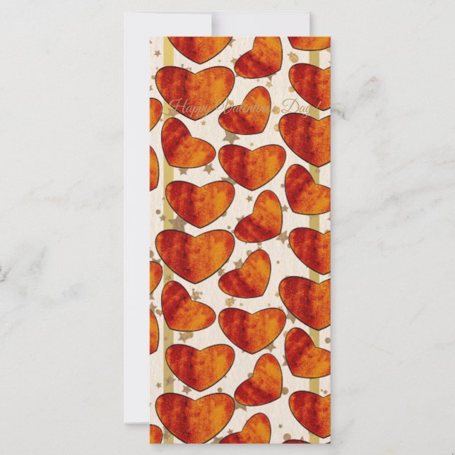 Warm Terracotta Hearts Pattern Happy Valentine’s D Card (Front)