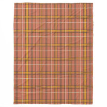 Warm Terracotta Mustard Plaid Aesthetic Fleece
