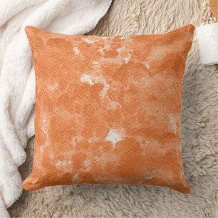 Warm Terracotta Orange Watercolor Pattern Cushion