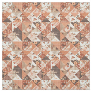Warm Terracotta Patchwork Fall Autumn Quilt Fabric