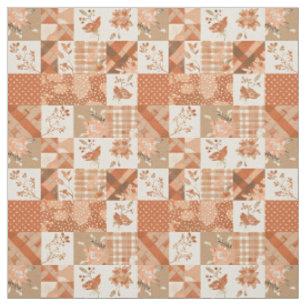 Warm Terracotta Patchwork Fall Autumn Quilt Fabric