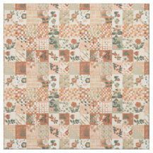 Warm Terracotta Peach Patchwork Quilt Fall