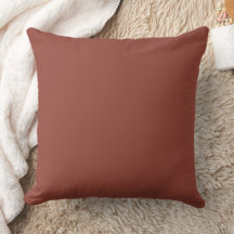 Warm Terracotta Solid Colour Accent Throw Pillow