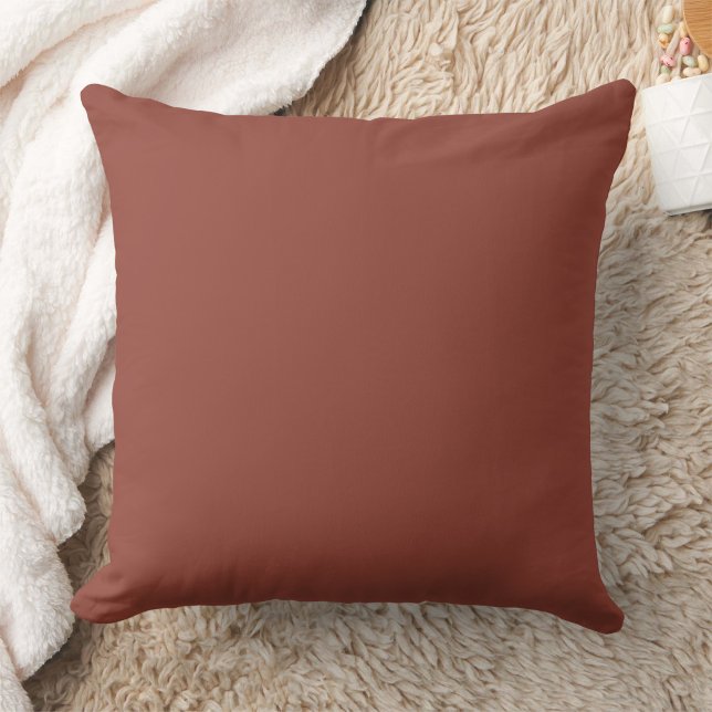 Warm Terracotta Solid Colour Accent Throw Pillow (Creator Uploaded)