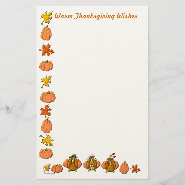 Warm Thanksgiving Wishes Stationery (Front)