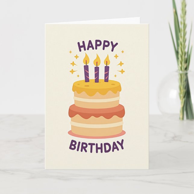 Warm Tiered Birthday Card (Front)