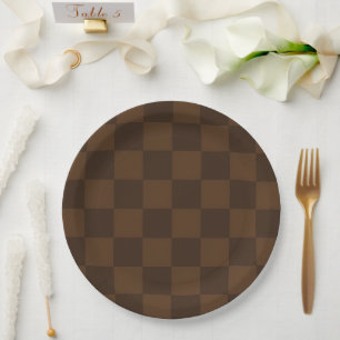 Warm Timeless Rich Brown and Dark Brown Earthy  Paper Plate