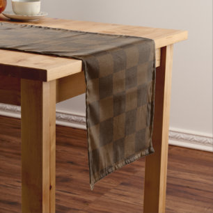 Warm Timeless Rich Brown and Dark Brown Earthy Short Table Runner