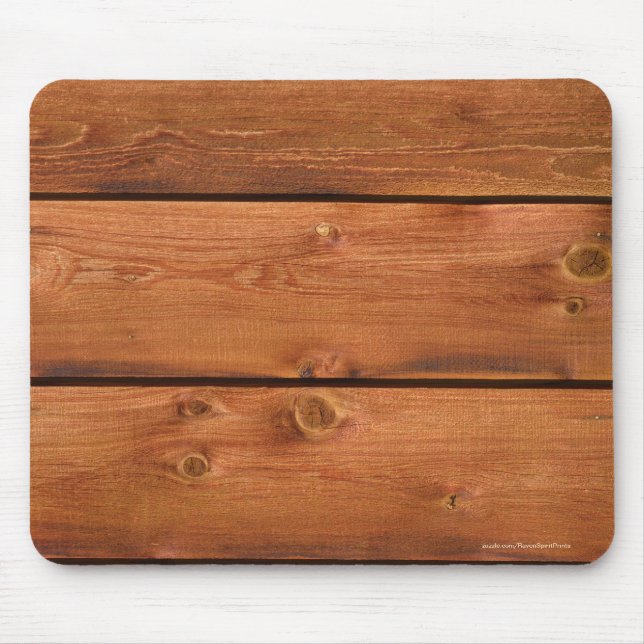 Warm-toned Barn Wood Board Photo Image Mouse Mat (Front)