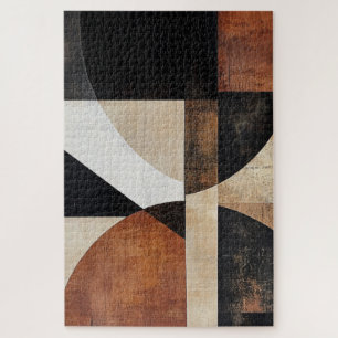 Warm-Toned Geometric Design for Rustic stlye Jigsaw Puzzle