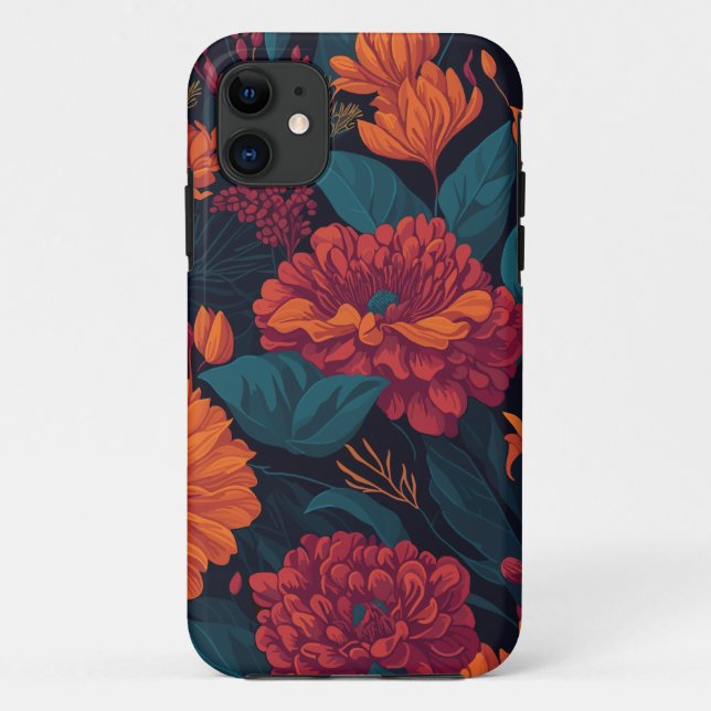 Warm tones floral design Case-Mate iPhone case (Back)