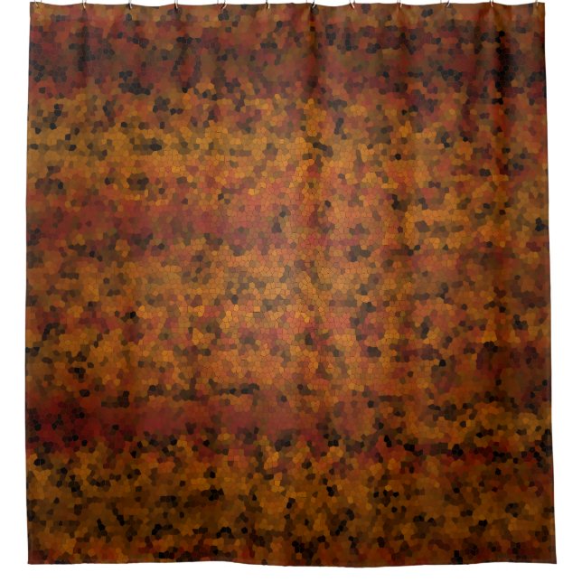 Warm tones mosaic style design shower curtain (Front)