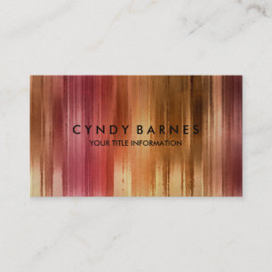 Warm Tones Watercolor Stripes Business Card