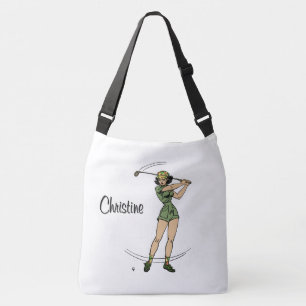 Warm Up for Golfing Personal Lady Golfer Crossbody Bag