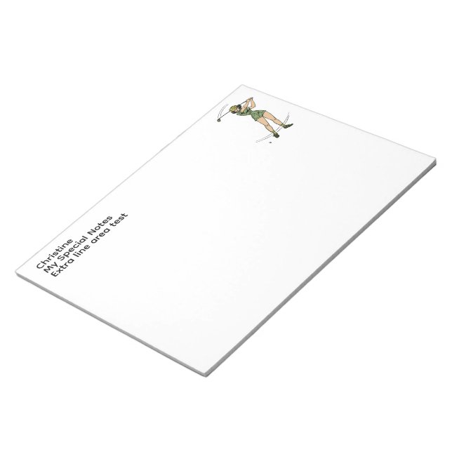 Warm Up for Golfing Personal Lady Golfer Notepad (Angled)