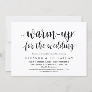 Warm-up for the Wedding, Rehearsal Dinner Party Invitation